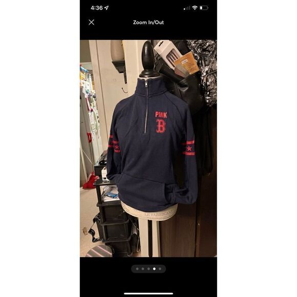VS PINK x mLB redsox quarter zip-Large - Picture 1 of 5
